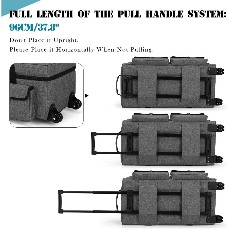 Rolling Craft Tote Bag with Wheels Compatible for Cricut Maker 4, Maker 3, Maker