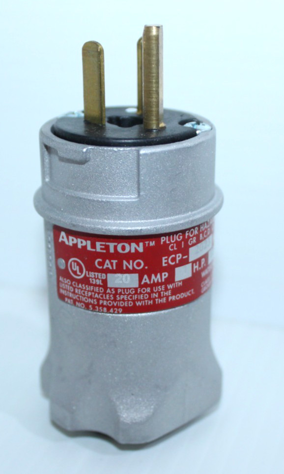 ⭐NEW IN BOX⭐ APPLETON ECP2023 20-Amp Hazardous Location Plug 20A 125Vac 2P 3W