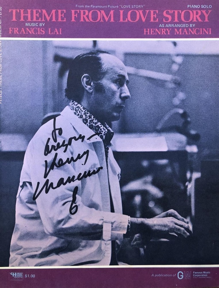 Henry Mancini- Signed Sheet Music