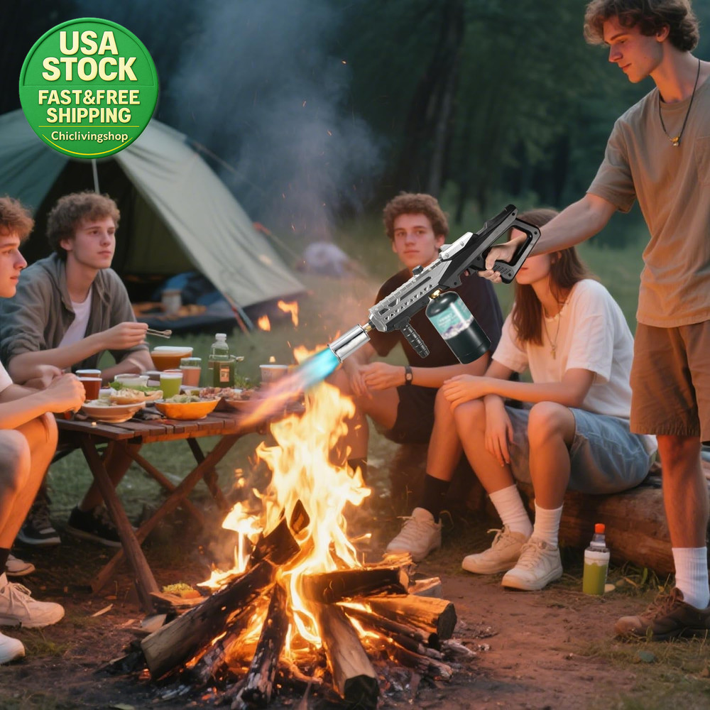 Propane Torch Gun Adjustable Flame Lightweight Searing BBQ Camping Fire Starter