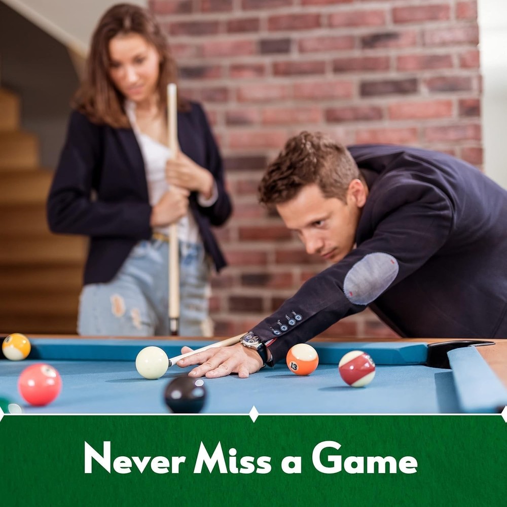 Portable Hard Pool Cue Stick Case - Adjustable Strap & External Pockets Included
