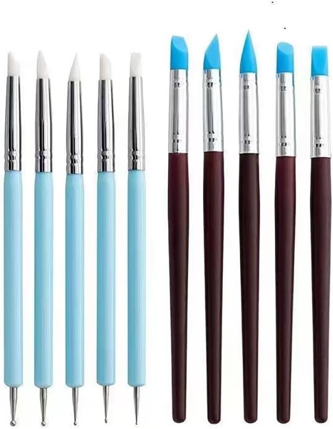 Silicone Clay Sculpting Tools Styling Dots for Rocks (Silicone - 10 pcs)