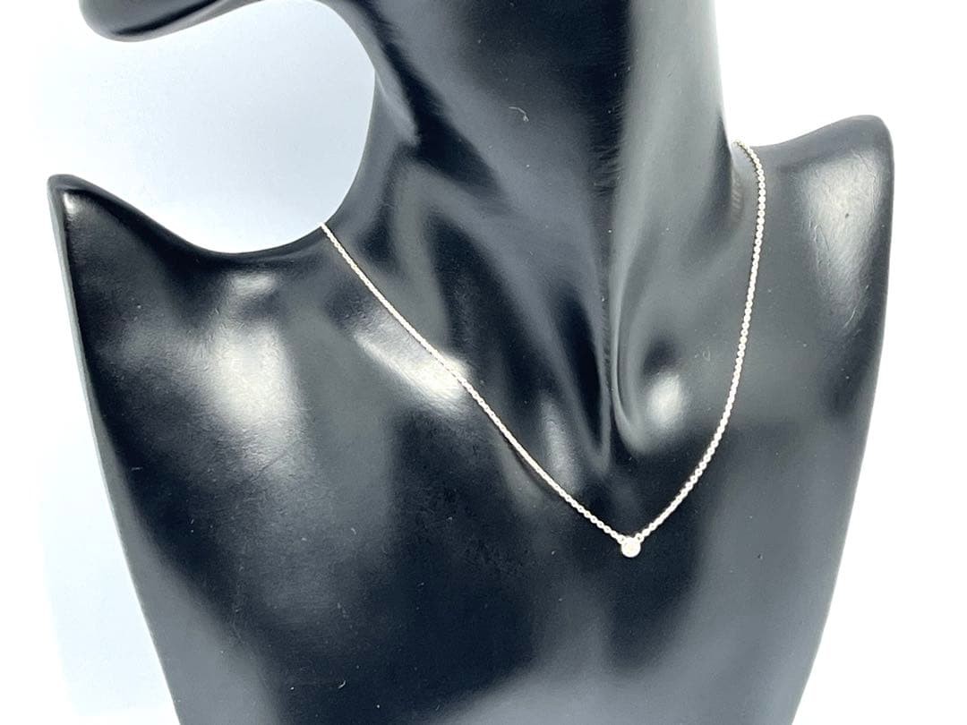 h887 Excellent condition Tiffany & Co. By the Yard diamond necklace, sterling