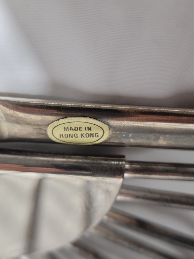 Vintage Godinger Silver/chrome Plated Bread/Fruit Basket W/ Folding Handle 1988