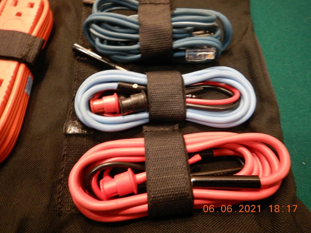 ASSORTED TELECOM PATCH CABLES & CARRY CASE_USED