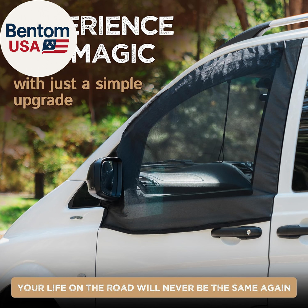 Magnetic Bug Screen for Front Doors (Pair), Compatible with RAM Promaster. Vanli