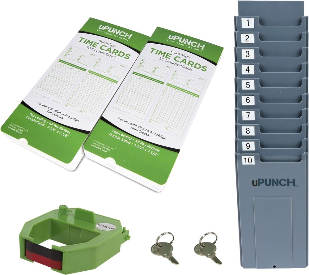 Starter Time Clock Bundle for Small Business: Employee Punch Clock System wit...