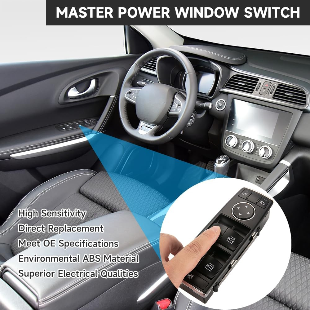 Front Left Driver Side Master Power Window Switch - Compatible for Mercedes-Benz