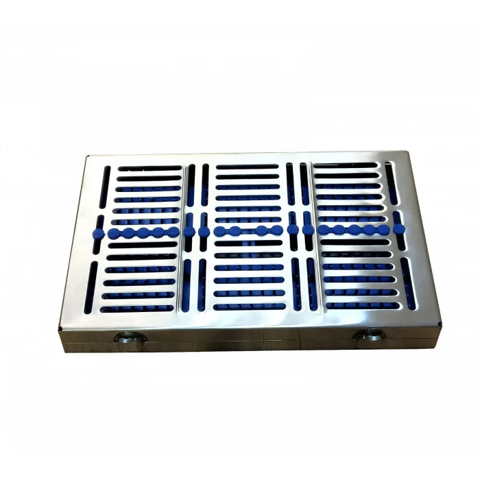 Sterilization Cassette for 20 Instruments With Spikey Mat Silicone