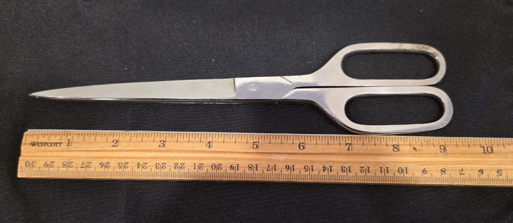 Vintage Solingen Germany Scissors with Cowhide Leather Brown Case Holder
