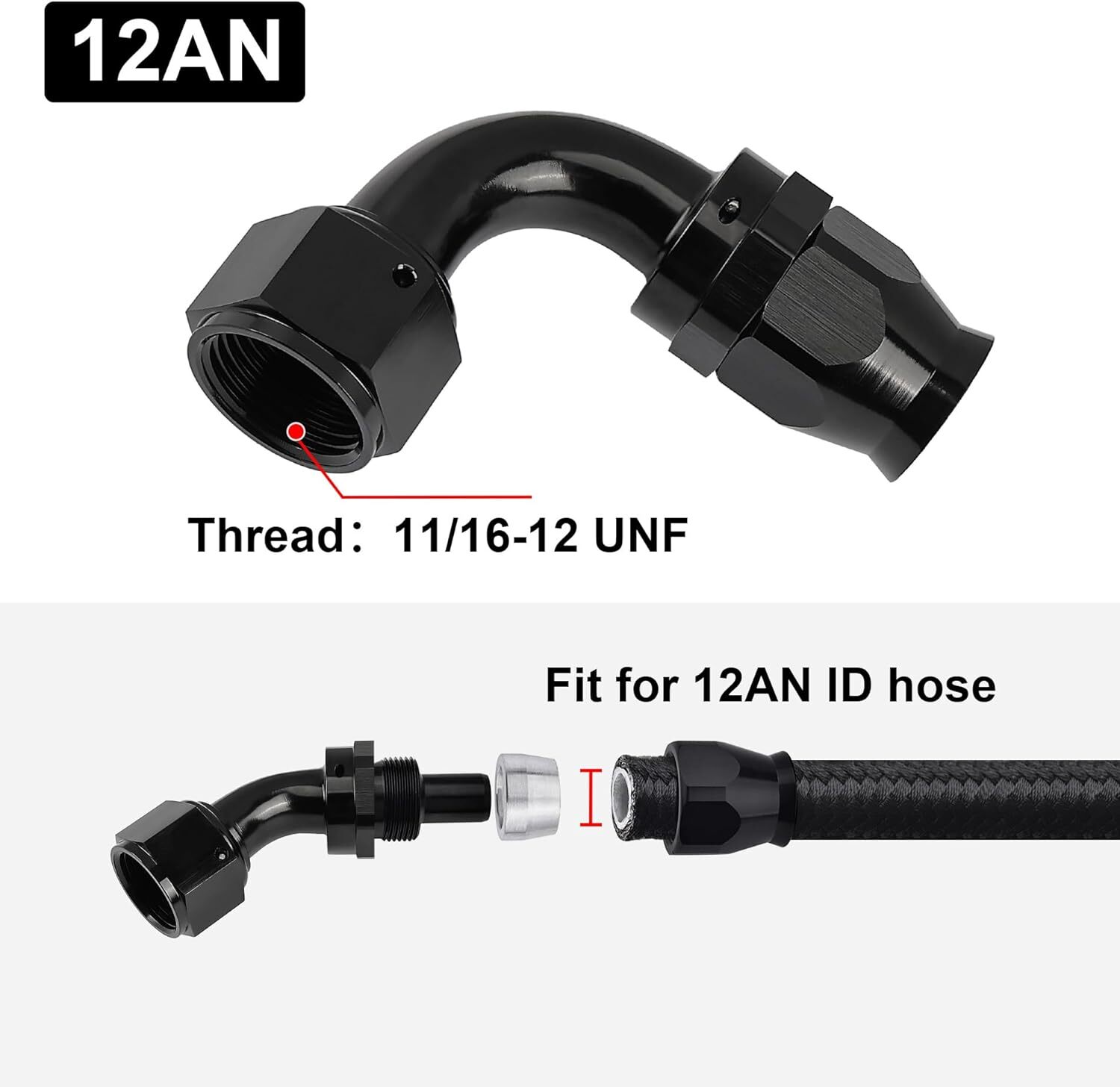 6-12PCS 4AN 6AN 8AN 10AN 12AN PTFE Fuel Oil Gas Hose End Fittings Adapter Kit