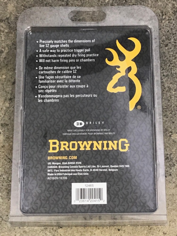 Browning Snap Caps 12465 for 12 Gauge Shell Dimensions