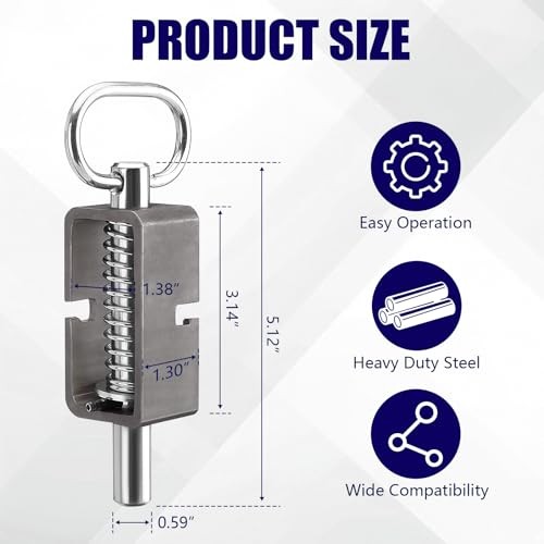 Spring Latch, Trailer Gate Latch, Heavy Duty Spring Loaded Gate Latch Pin,