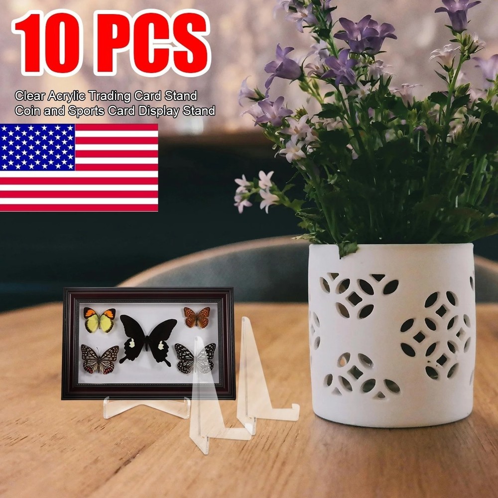 10 PCS Triangular Clear PS Display Stand Space-Saving Holder for Cards Coins US