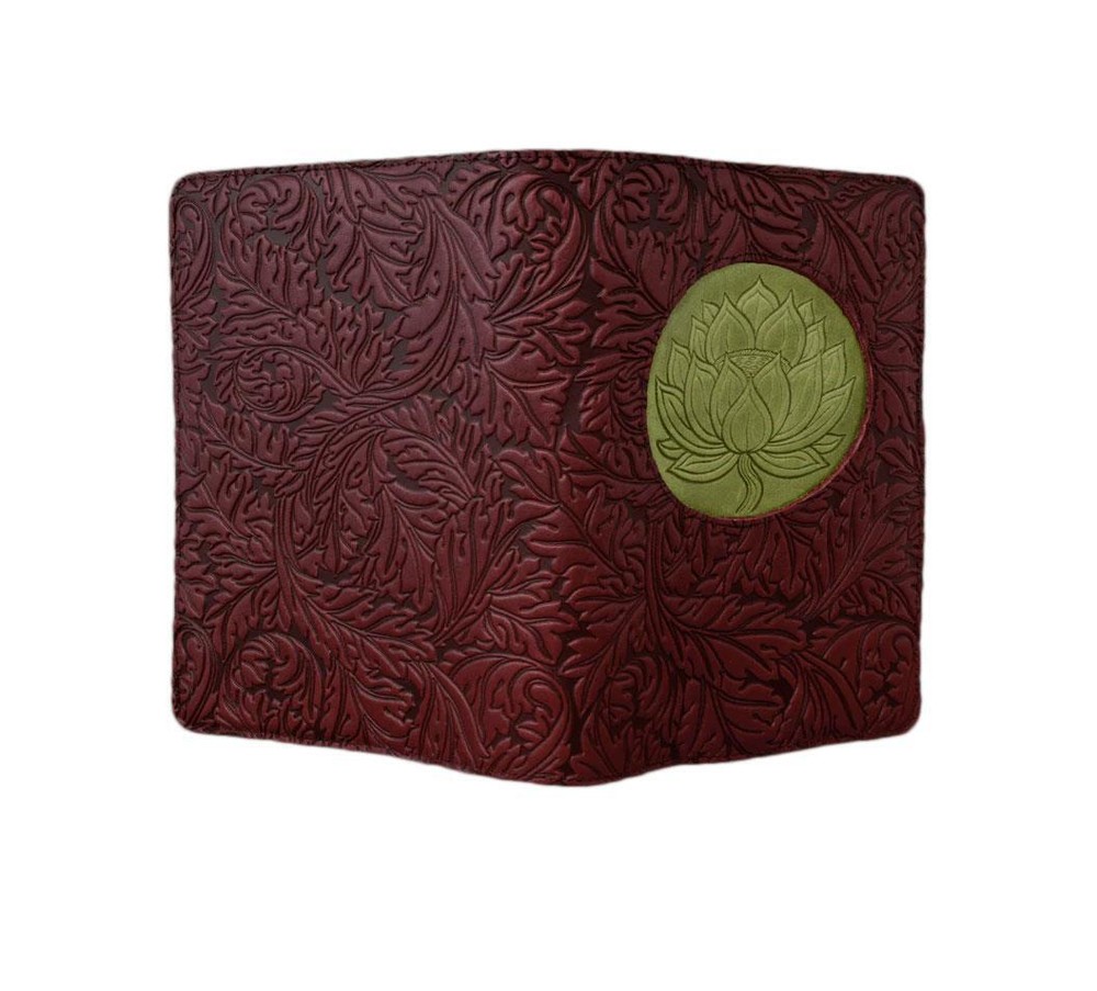 Large Handmade Lotus Design Leather Journal Diary Notebook