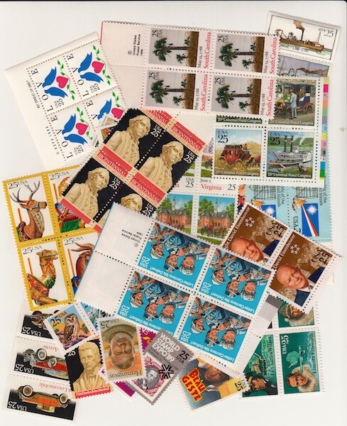 FIRST CLASS MAIL DISCOUNT POSTAGE - SEND 200 LETTERS 4 STAMP COMBOS BELOW FACE