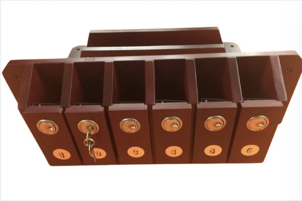 CUE STICK HOLDER LOCKABLE WITH 6 DIFFERENT LOCKS ** WALL MOUNTED.