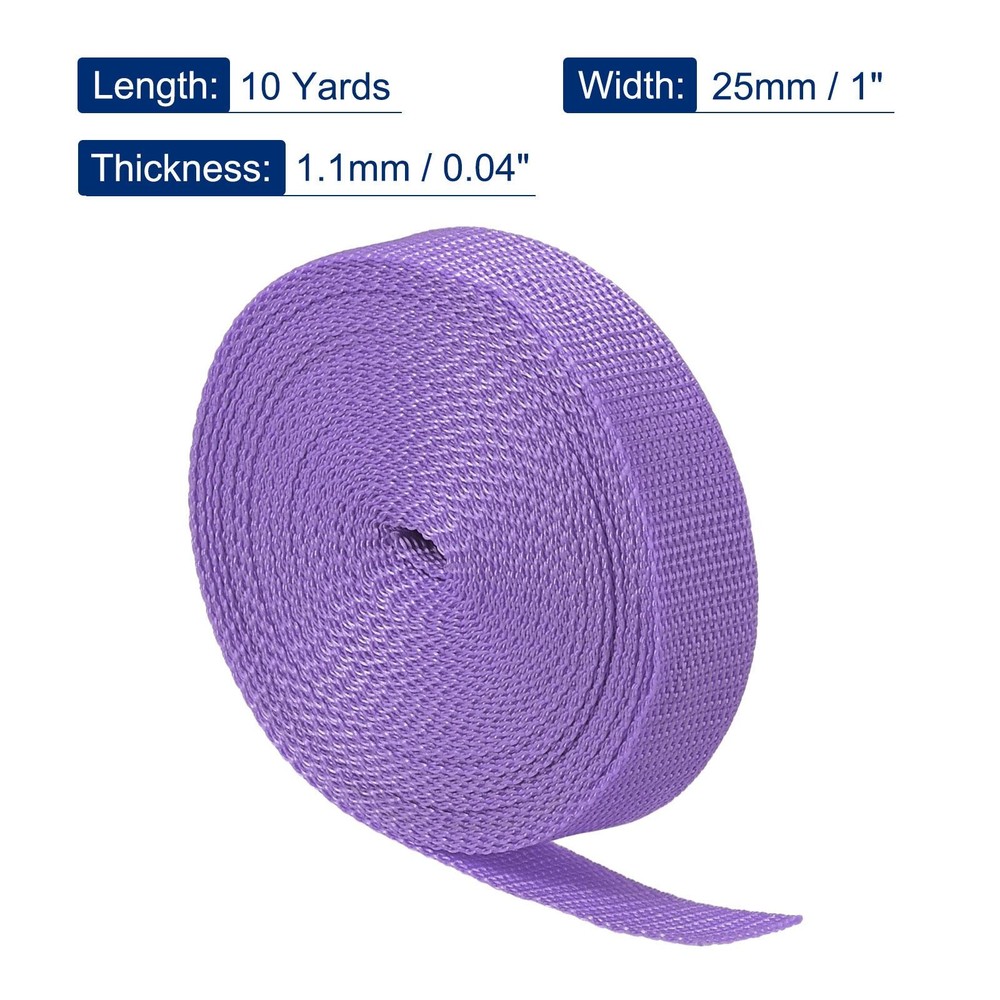 Lightweight Polypropylene Webbing Strap 1" 10 Yards Violet Strapping