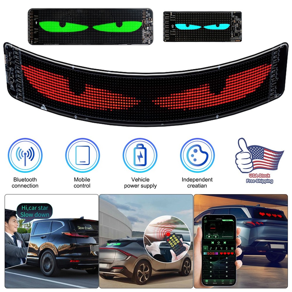 APP Programmable USB HD LED Car Flexible Sign Scrolling Message Display Screen