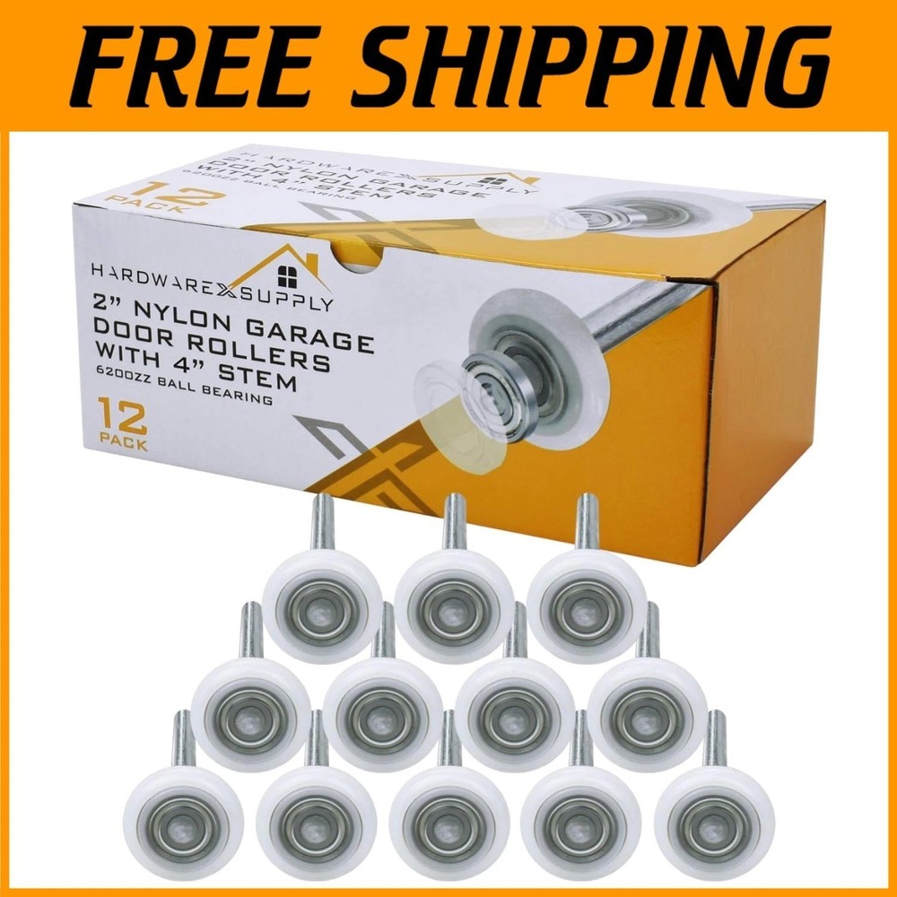 High Performance 2" Nylon Sealed Garage Door Rollers 12 Pack