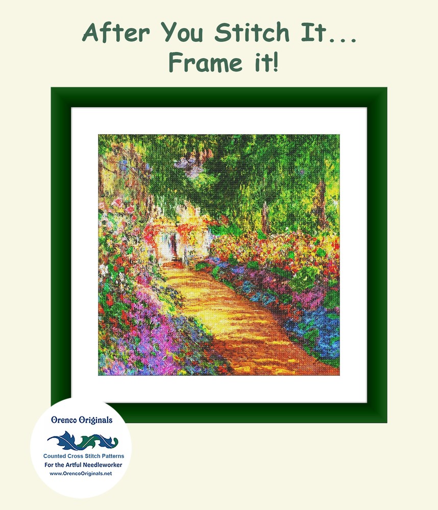 Impressionist Monet's Water Lilies #1 Counted Cross Stitch Chart Pattern