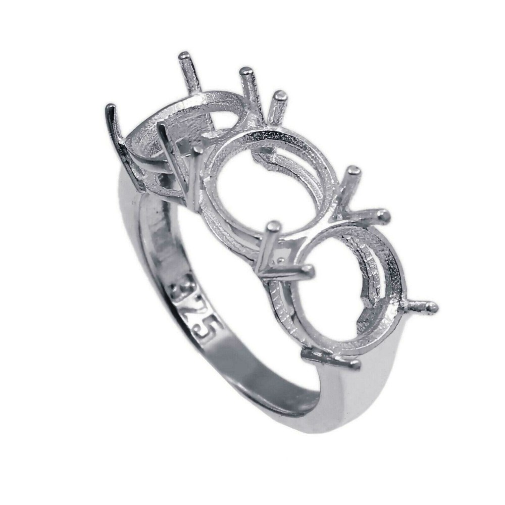 Semi Mount Ring 925 Sterling Silver Ring Size 7X7 mm Round 3 Piece Setting Ring