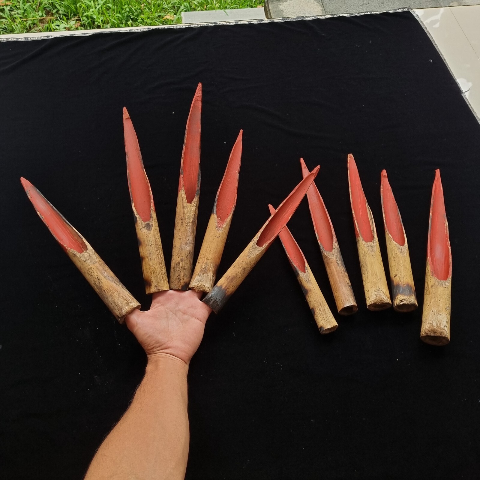 Asmat Bamboo Asaro Claws Mudmen Headhunter Papua New Guinea Carved Wooden Art