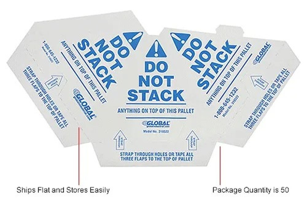 Global Industrial? "Do Not Stack" Printed Pallet Cones, White, 50/Pack
