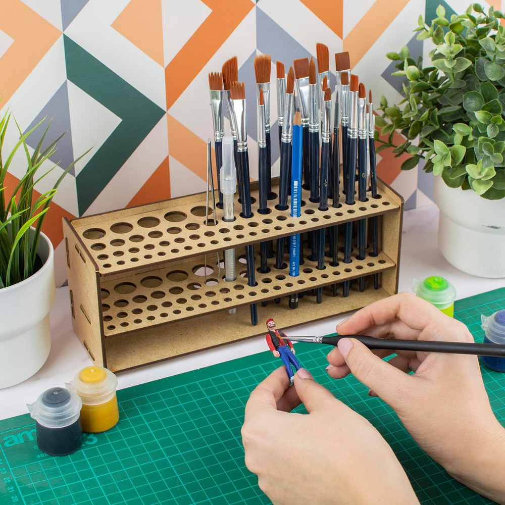 Tool & Brush Organizer for Miniatures & Modeling, Versatile Tabletop or Wall Hol