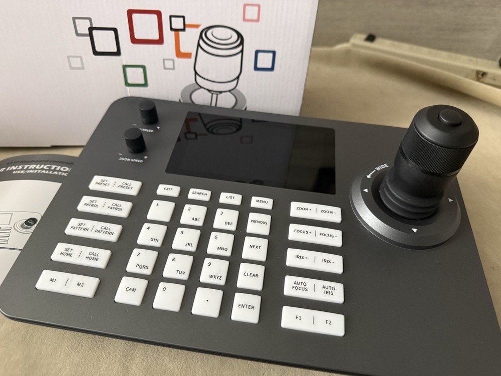 PTZ Camera Controller POE Network 4D Joystick Decoding Keyboard - 5” LCD Display