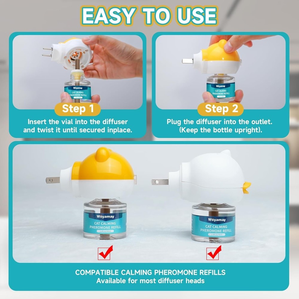 Cat Calming Diffuser Refills - Cat Pheromones Calming Diffuser for Cats Relie...