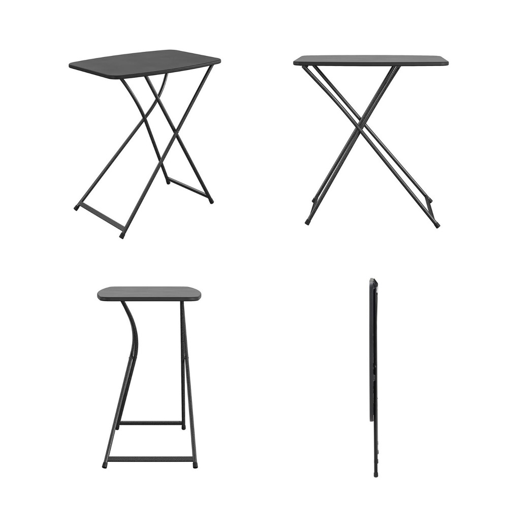 Mainstays 26 Inch Adjustable Height Personal Folding Table Black