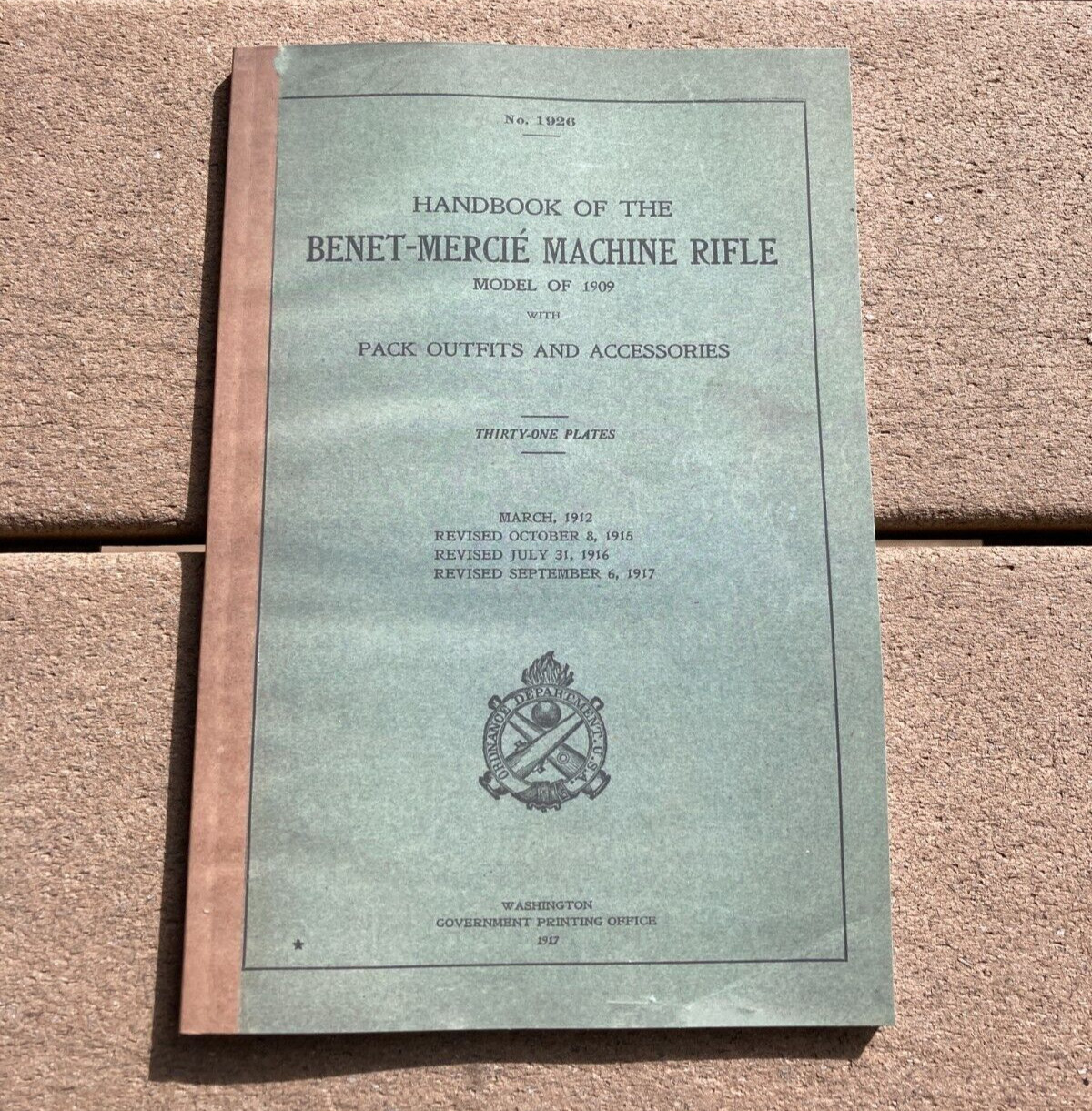 Hotchkiss M1909 Benét-Mercié Machine Gun Rifle Model of 1909 Pack Outfits & Accs