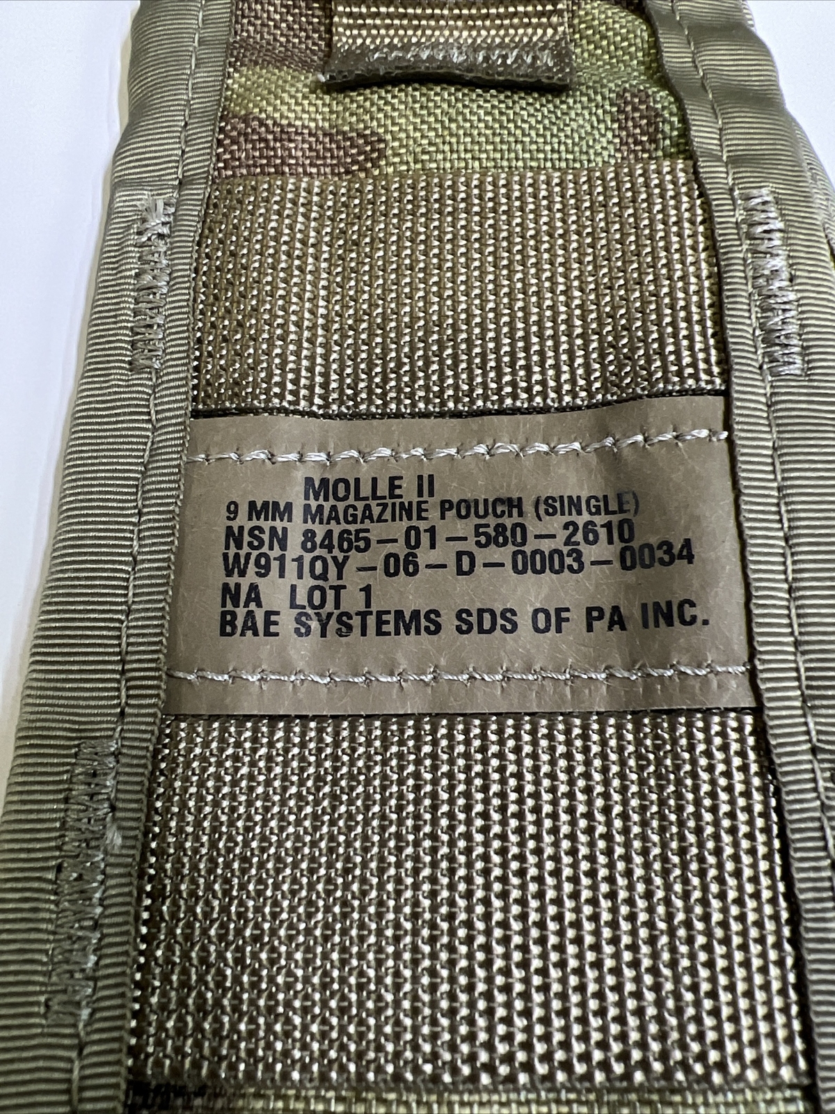 USGI MOLLE Pistolman Pocket Set OCP Multicam 4 9mm Mag Pouches Holster Extender