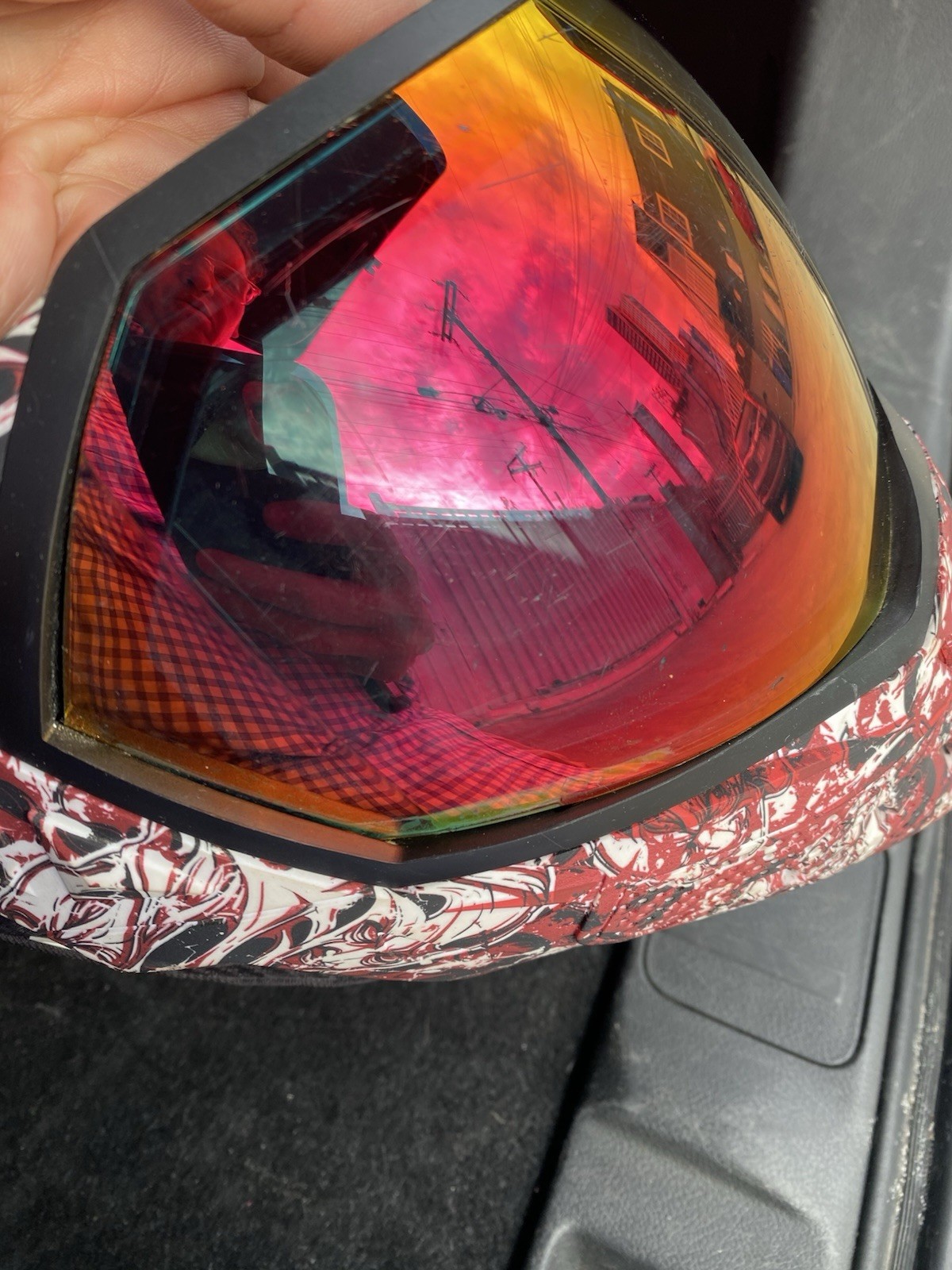 Empire EVS Paintball Mask - Gold & red lens