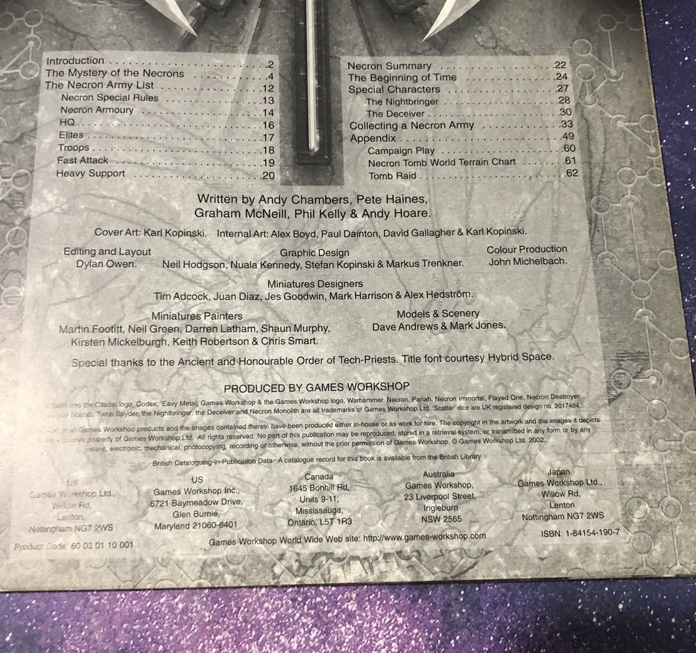 Codex Necrons Games Workshop Warhammer 40K Book 2002