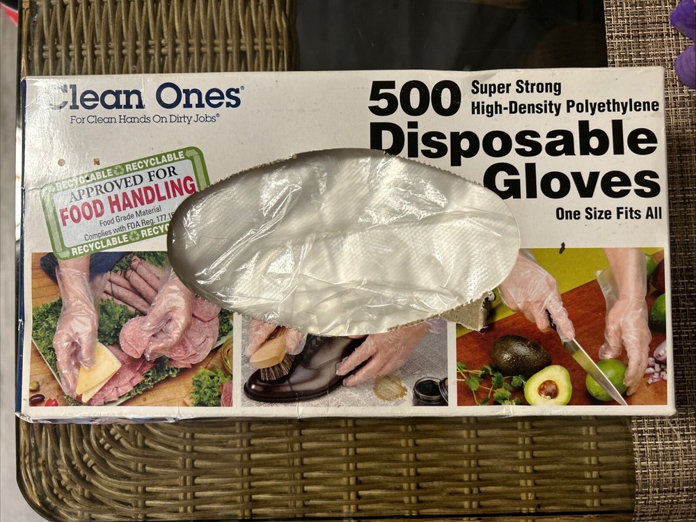 Clear Plastic Disposable Gloves (about 450 left)