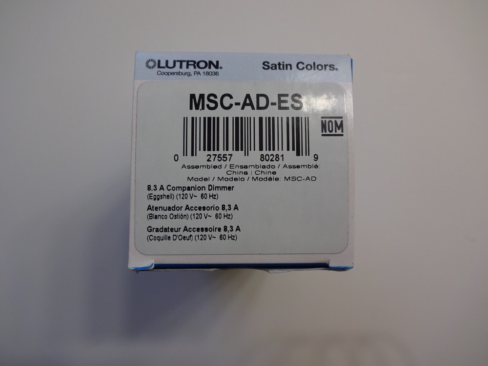 Lutron Maestro MSC-AD-ES 8.3 Amp Max Led Dimmer Eggshell