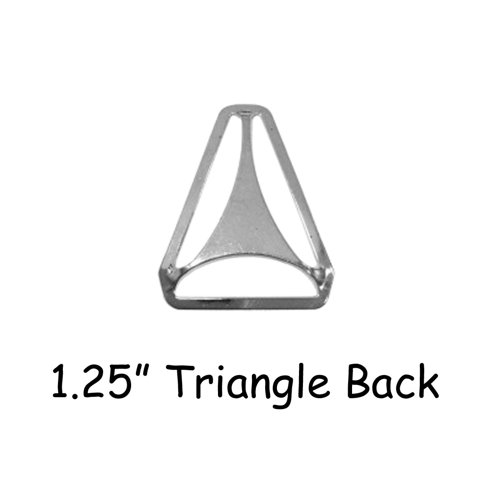 5 Triangle Back Slide Adjusters - 1.25" Suspender Clips Hardware - Nickle Plated