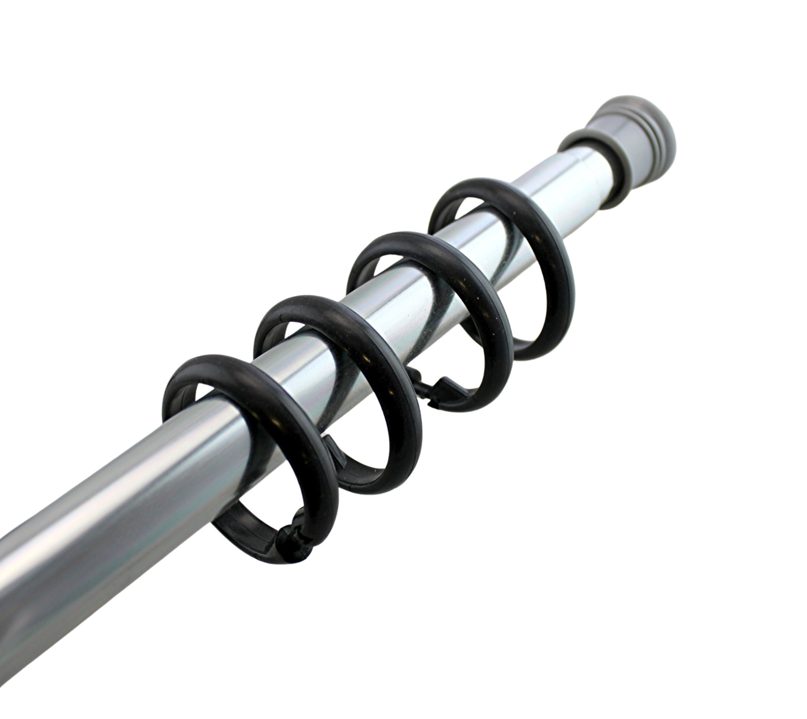 12 Piece Shower Curtain Ring Set Black