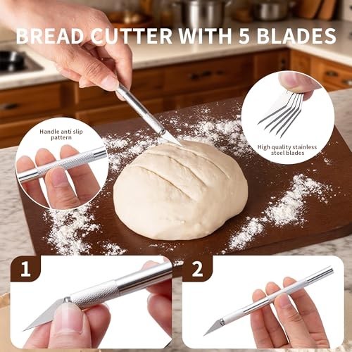 Complete Sourdough Starter Kit - Banneton Basket, Dough Scraper & Bread Baking S