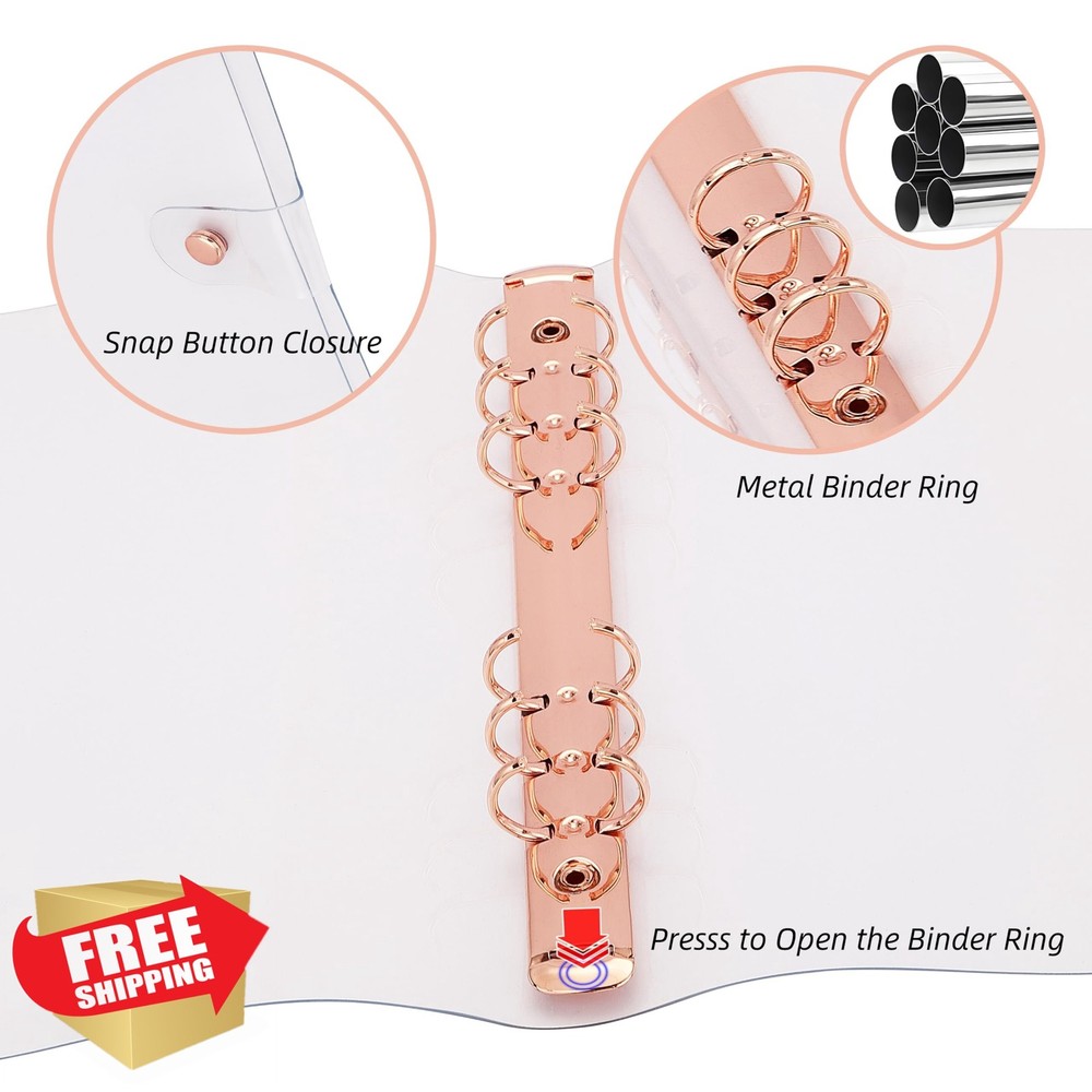 A5 6-Ring Binder Cover Clear PVC Refillable Notebook Shell