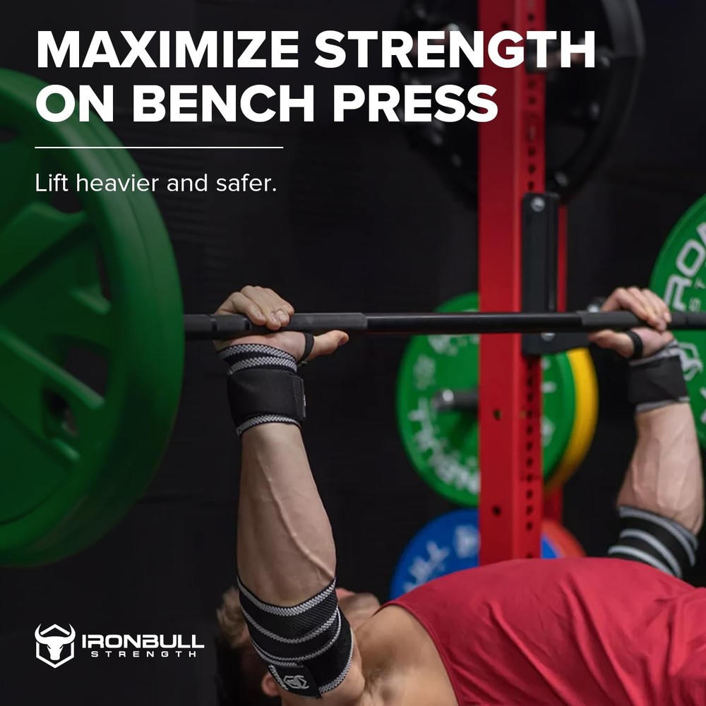 Elbow Wraps (1 Pair) - 40" Elastic Elbow Support & Compression - For Weightli...