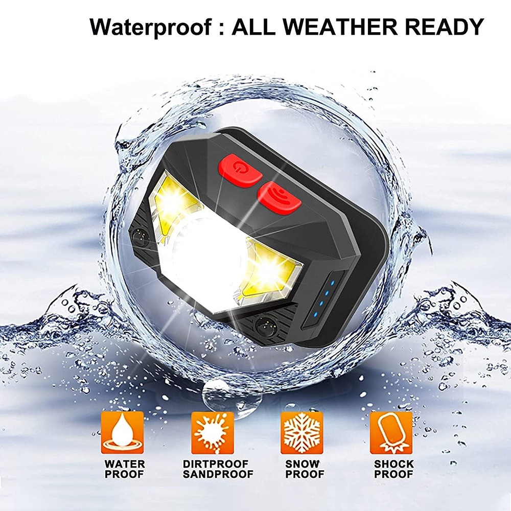 2 Pack USB Rechargeable Waterproof LED Headlamp Headlight Head Light Flashlight