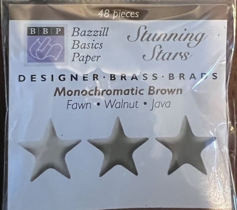 Bazzill Monocramatic Star Brads Assortment - Brown