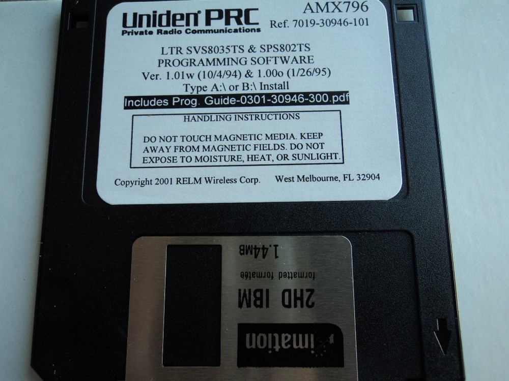 AMX 796 LTR SVS8035TS Radio Programming SOFTWARE AMX796
