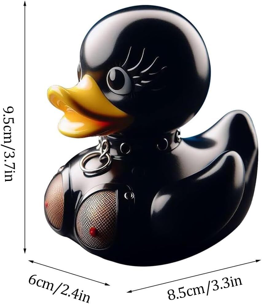 Unique Dark Rubber Duck Latex Enigma Duck Novelty Duck Gift Home Room Desk Decor