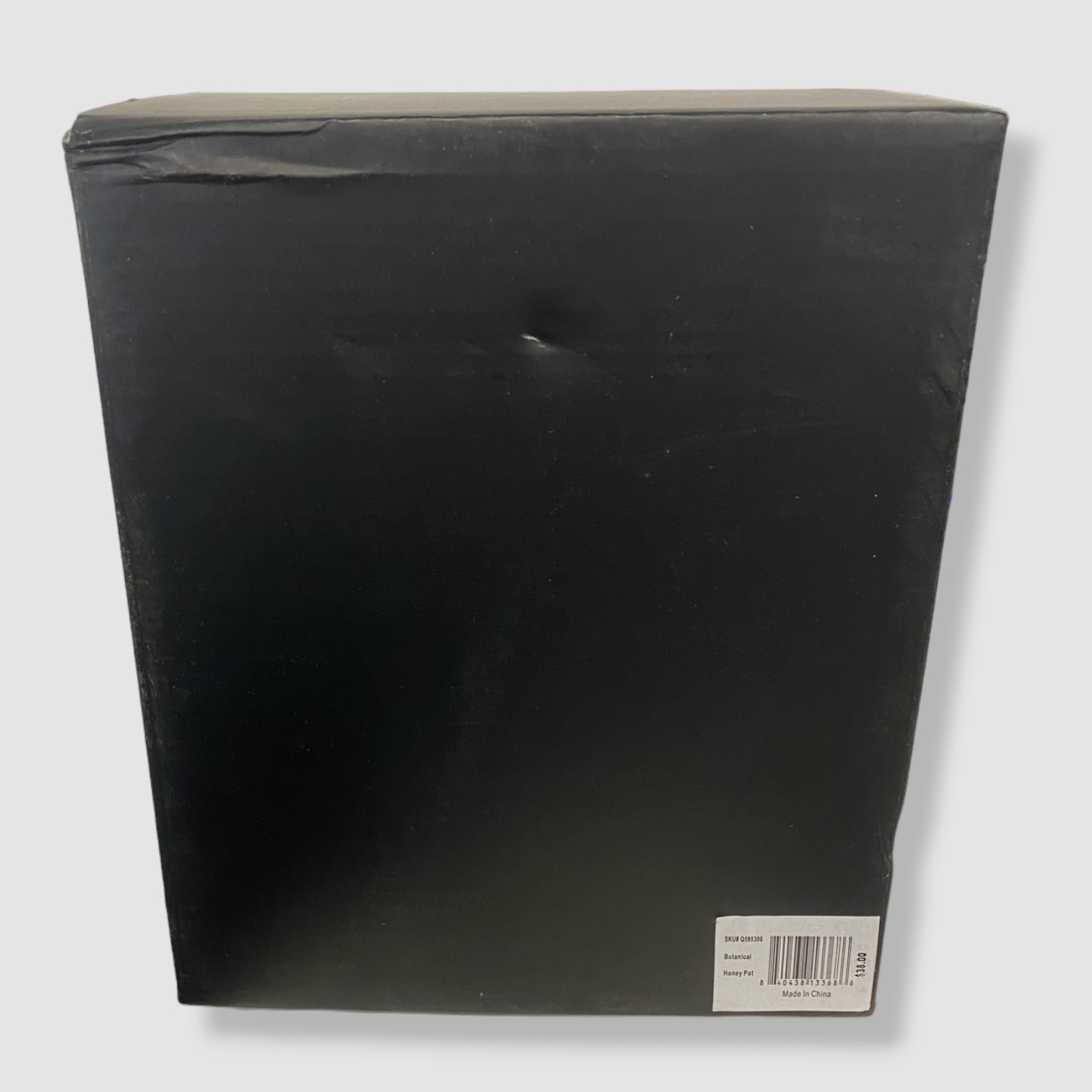 $42 Neiman Marcus Botanical Clear Glass Lid Bee Kitchen Handcrafted Honey Jar