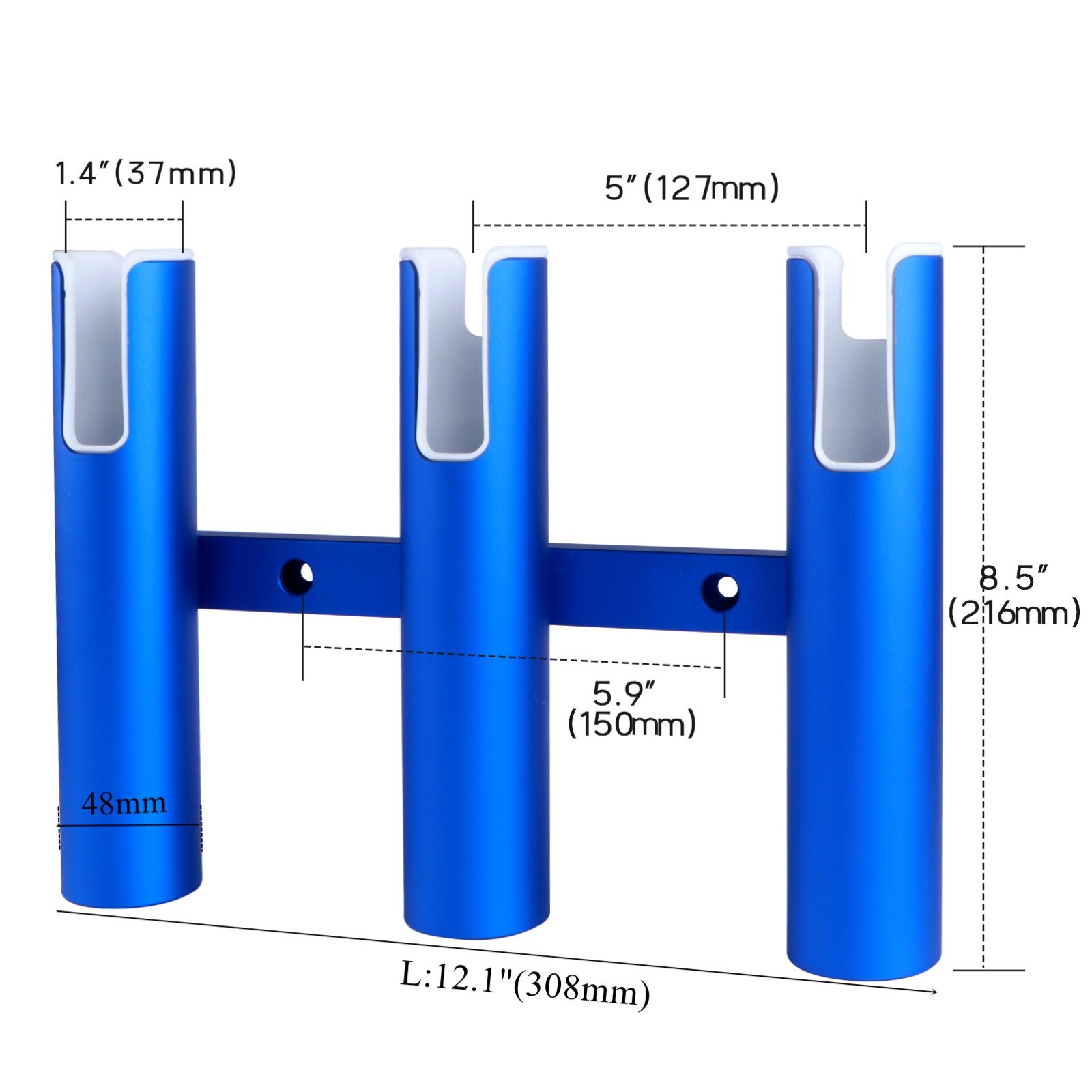 Aluminum 3/4 Tubes Marine Fishing Rod Holder for Boat Blue/Red/Gold/Silver