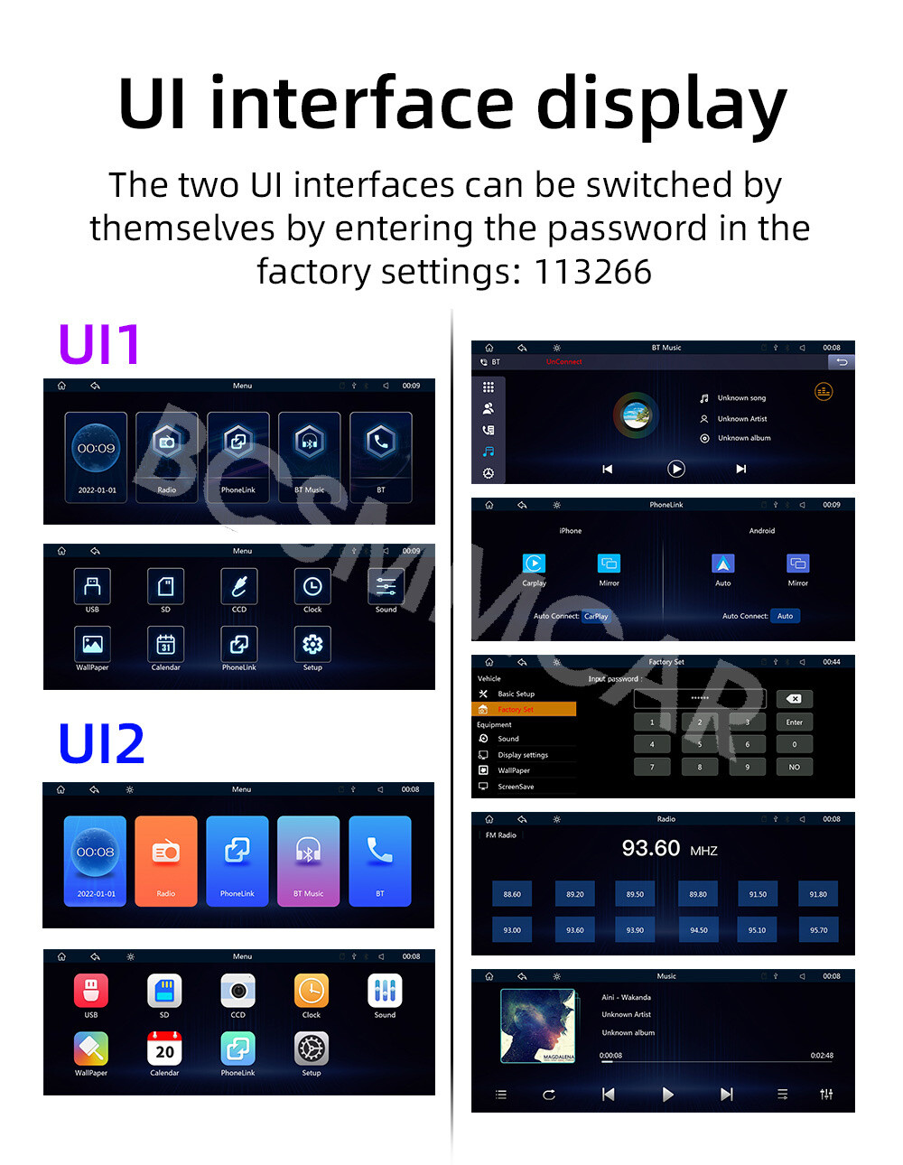 For Apple Carplay Car Stereo Radio MP5 Player Mirrorlink WiFi AUX In-Dash Units